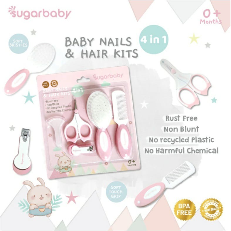 Sugar baby Manicure Set 4in1 5in1 2in1 Baby Nail &amp; Hair Kits Perlengkapan Perawatan Kuku dan Rambut Bayi  Babycare set Gunting kuku bayi Nail clippers baby Set Manicure Set Bayi Kualitas SUGARBABY GUNTING KUKU BAYI SISIR BAYI SISIR GUNTING BAYI