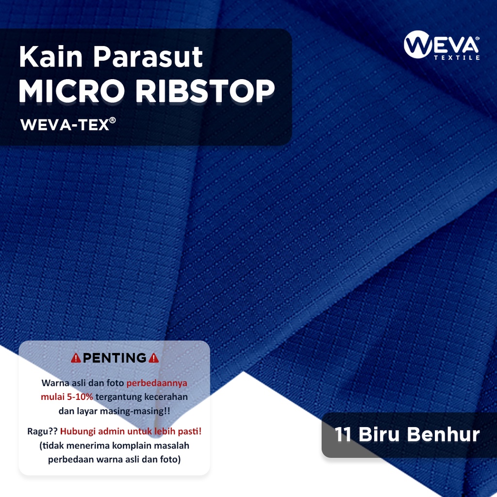 Bahan Kain Micro Ribstop Kain Jaket Parasut Waterproof Biru Benhur
