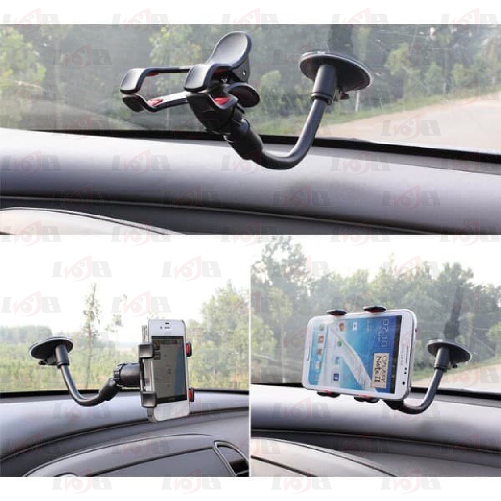 Holder HP Tempel Kaca Mobil Jepit Panjang Fleksibel Lazy Pod Phone Car