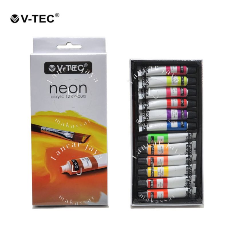 

Cat Acrylic V-TEC NA-612 Neon @6ml 12 Warna