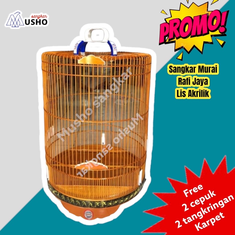 SANGKAR KANDANG MURAI RAFI JAYA LIS AKRILIK NO 1 2 3
