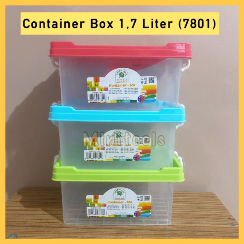 Container Box 1,7 Liter / Kotak Penyimpanan Serbaguna Masker Obat / Green Leaf 7801