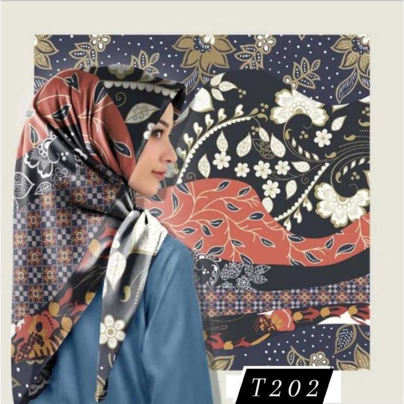 PRODUK TERBARU!! Jilbab Segiempat Voal Motif , Hijab Square Printing Lassercut Premium, Harga Grosir-T202
