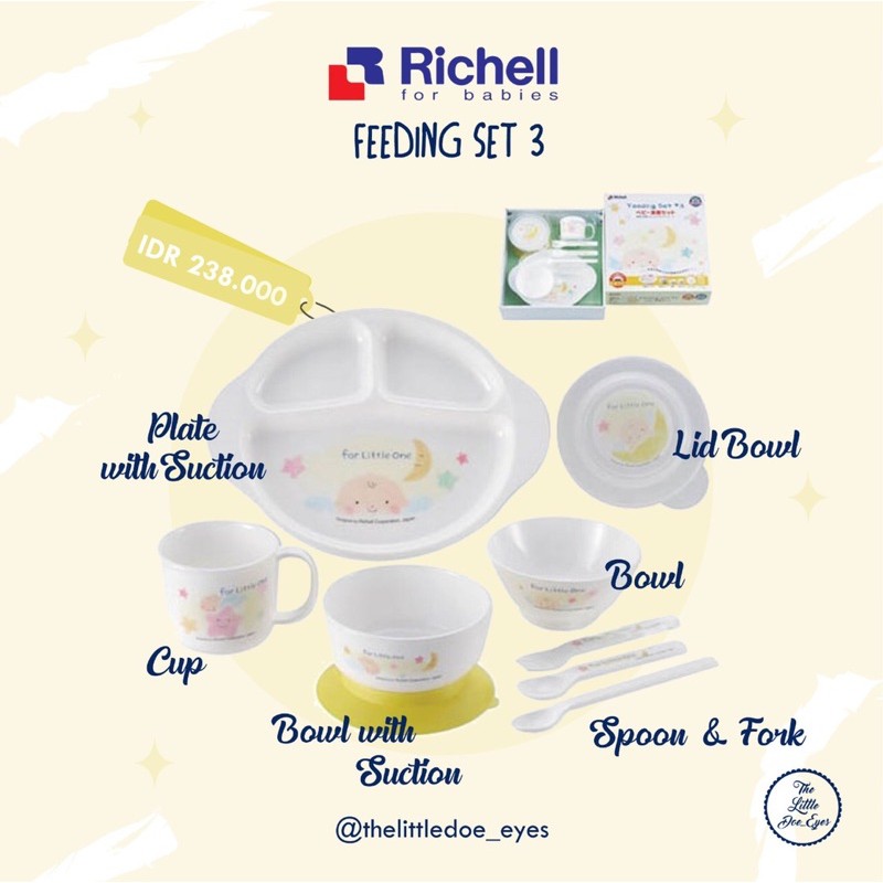 Combo MPASI (richell all in 1 baby food set + feeding set 3)