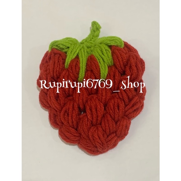 Strawberry rajut 6cm dan 9cm