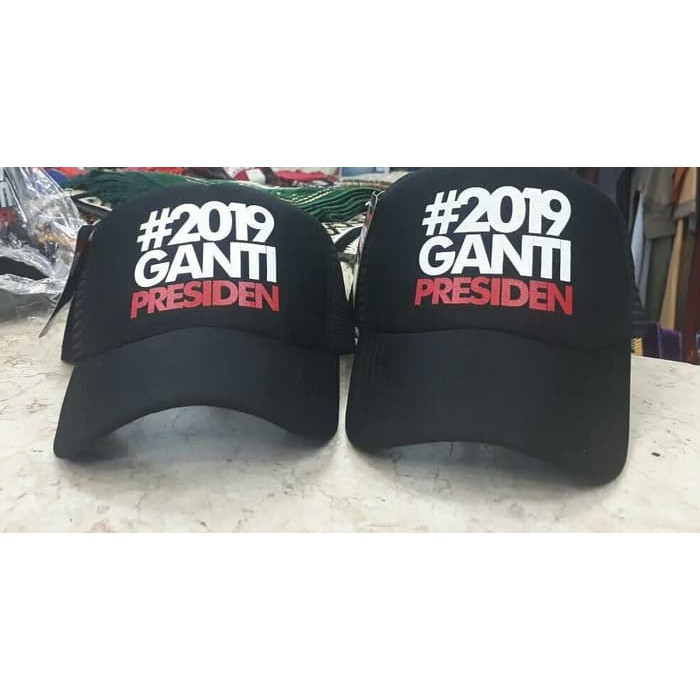 Topi Trucker hitam  2019 Ganti Presiden