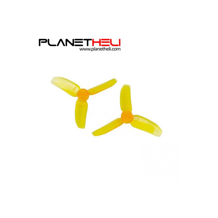 Kingkong 2840 2.8X4 CW CCW 3-blade Propeller 1.5mm Mounting Hole for FPV  RC Racer  (2 pair) Yellow