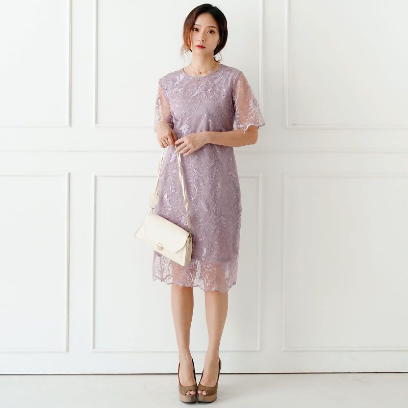 Dress tile cantik warna lilac