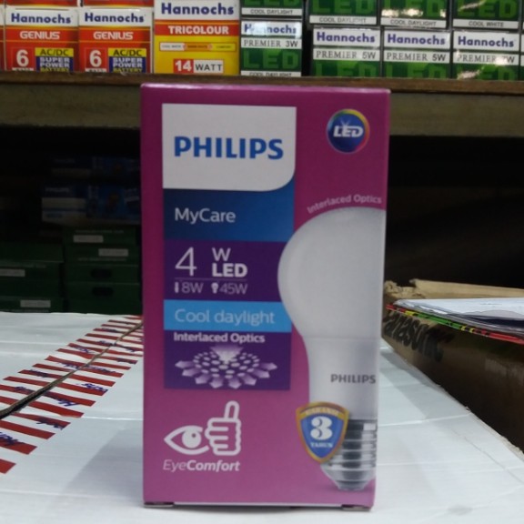 Philips Led Bulb MYCARE 4Watt E27 Putih/ Kuning Body Besar