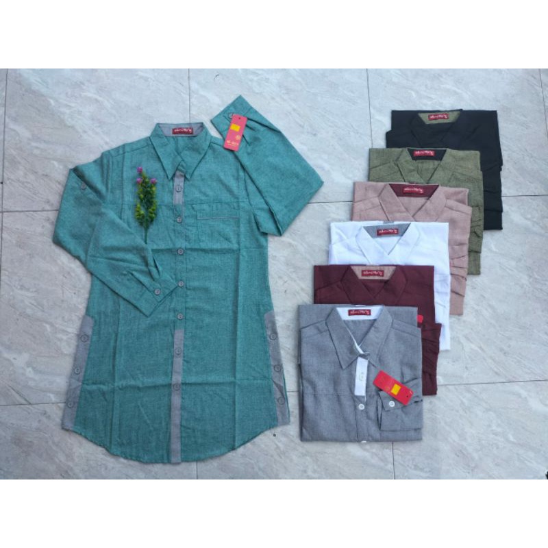 TUNIK AL'MYA OXFORD TUNIK HARA//ATASAN SANTRI//SETELAN SANTRI