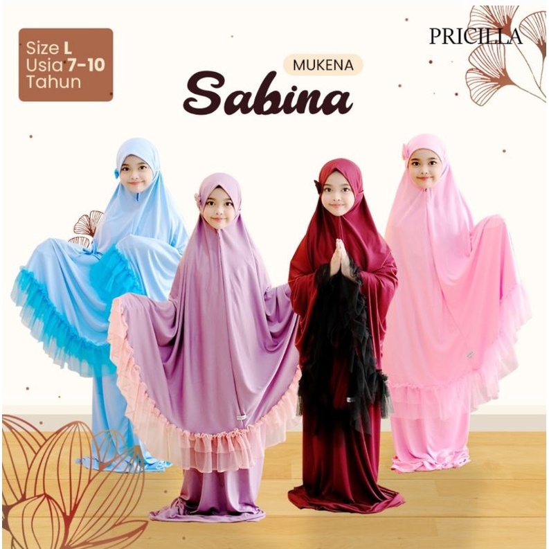 (DEFECT SALE) PRICILLA MUKENA ANAK TILE SABINA ALYA UKURAN S M L 1-10 TAHUN MUKENA ANAK TANGGUNG MUK