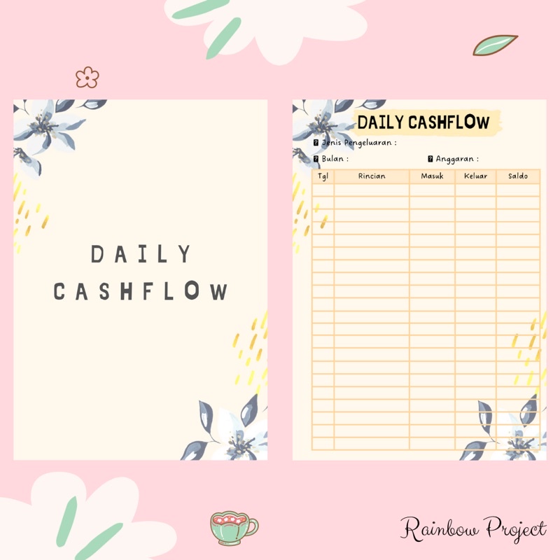 

Daily Cashflow Budgeting Keuangan Harian Loose Leaf isi Binder A5 Ring 6 Ring 20 Agenda Buku Catatan Keuangan Daily Financial Planner Daily Activity Jurnal Journaling Pembukuan Tabungan Target Tantangan Menabung