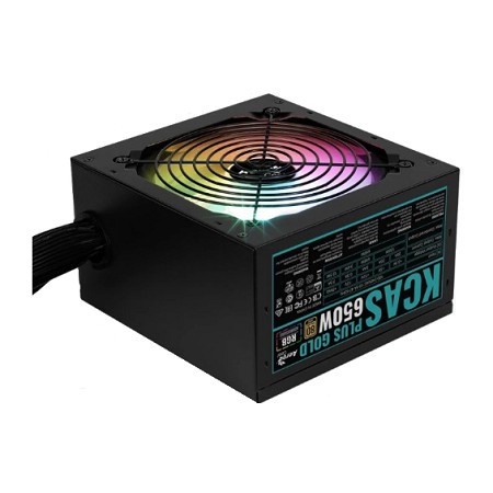 Aerocool KCAS 650W ARGB Fan - 650Watt 80+ Plus Gold Flat Power Supply TOP