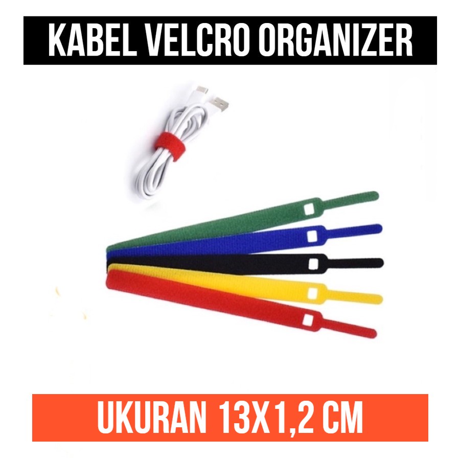 Velcro Strap Kabel Ties Cable Tie Tis Organizer Penjepit Tali Ikat