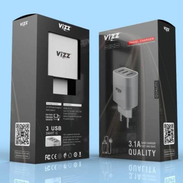 Charger Vizz VZ139 3USB Fast Charger 3,1A Original Vizz