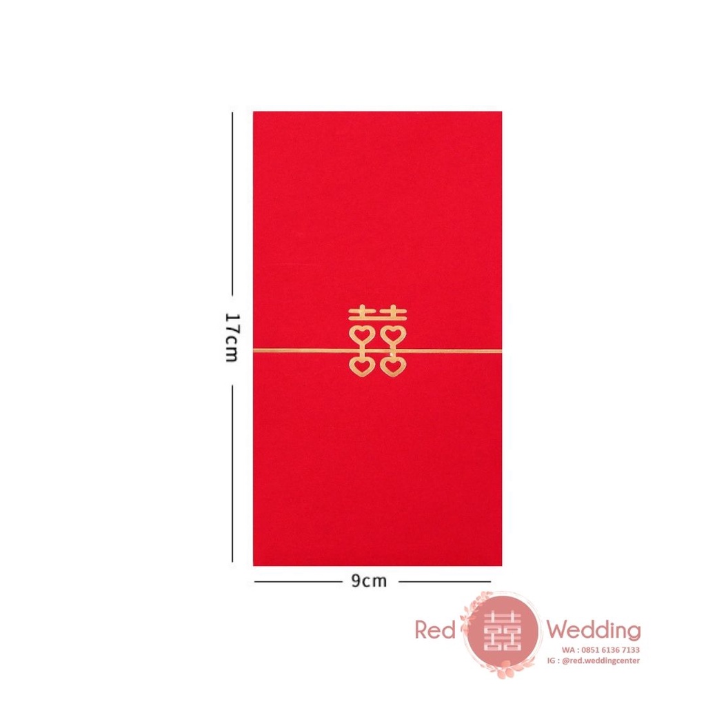 Kantong Amplop Angpao Wedding Logo Xi Minimalis Merah Premium Simple Design Aesthetic