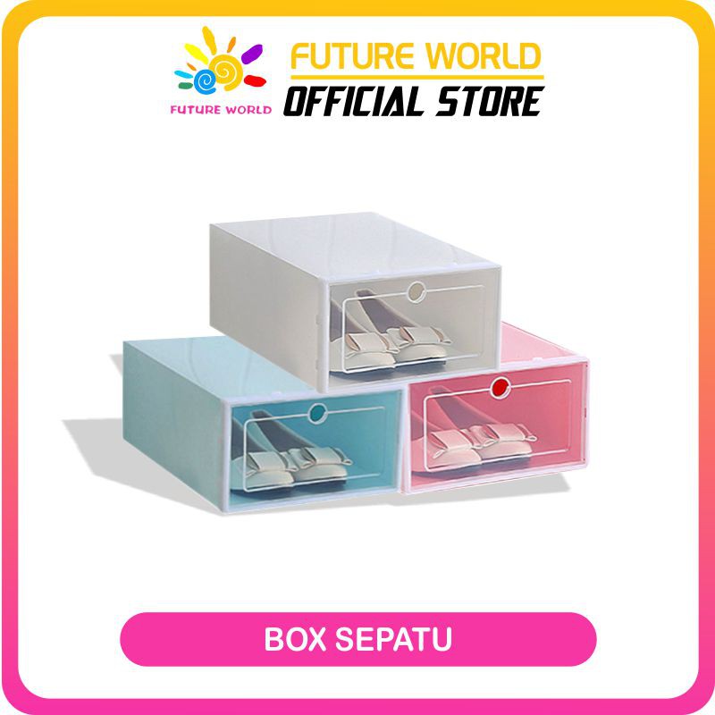 Kotak Sepatu Lipat Transparan Tebal Shoes Storage Box Organizer Rak Sepatu Plastik box sepatu susun