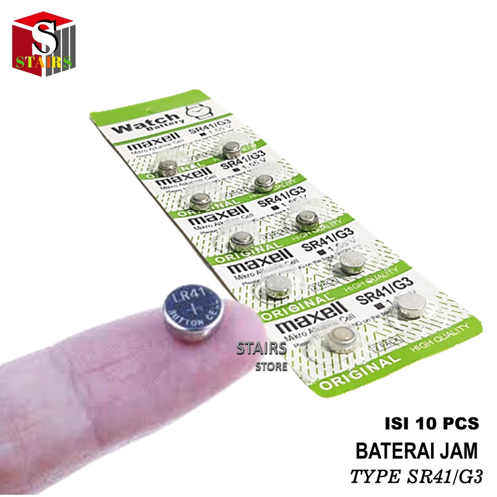 Baterai Jam/Kancing Type SR-41 Micro Alkaline 1.55volt Isi 10pcs