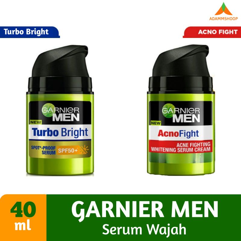 Garnier Men Turbo Bright Spootproof Serum SPF50+ & Acno Fight Brightening Serum Cream 40mL