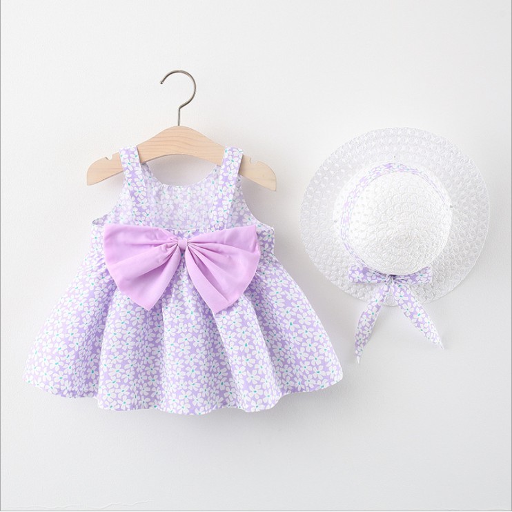 DRESS+TOPI ANAK [IMPOR] GAUN BAYI PESTA ANAK BAYI PEREMPUAN-5