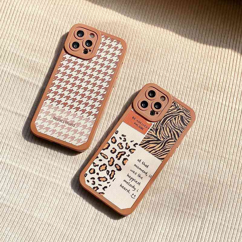 Angel Eyes Leopard Stitch Soft Case iP iPhone 7 8 + Plus X XR SE 2020 XS Max 11 12 13 Pro Max Casing Xiaomi Redmi Note 8 Pro