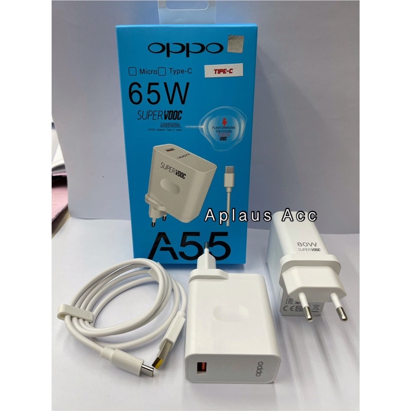 Charger Oppo Ori 100% Type C A55 Super Vooc 65W