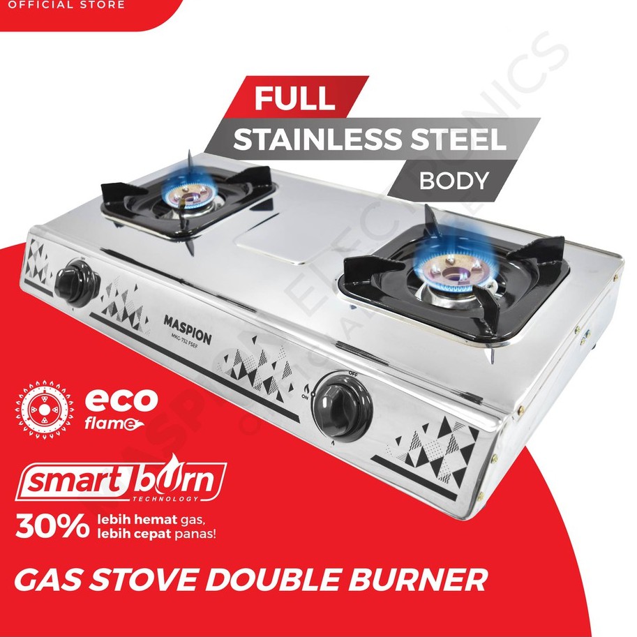 KOMPOR GAS MASPION - MKG 732 EFSEF / KOMPOR GAS STAINLESS 2 TUNGKU
