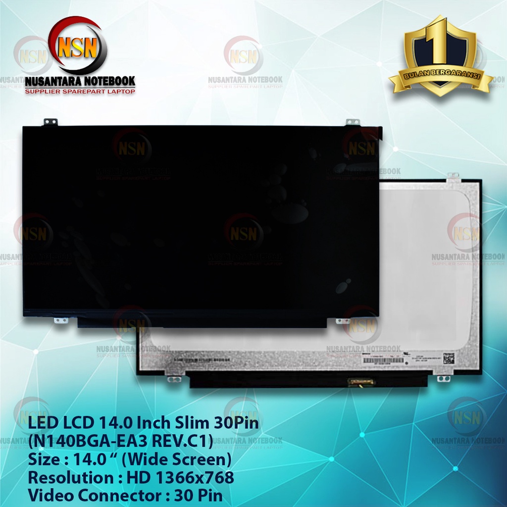 LED LCD Layar 14.0 Slim 30 Pin For Laptop G40-30 G40-70 E1-471