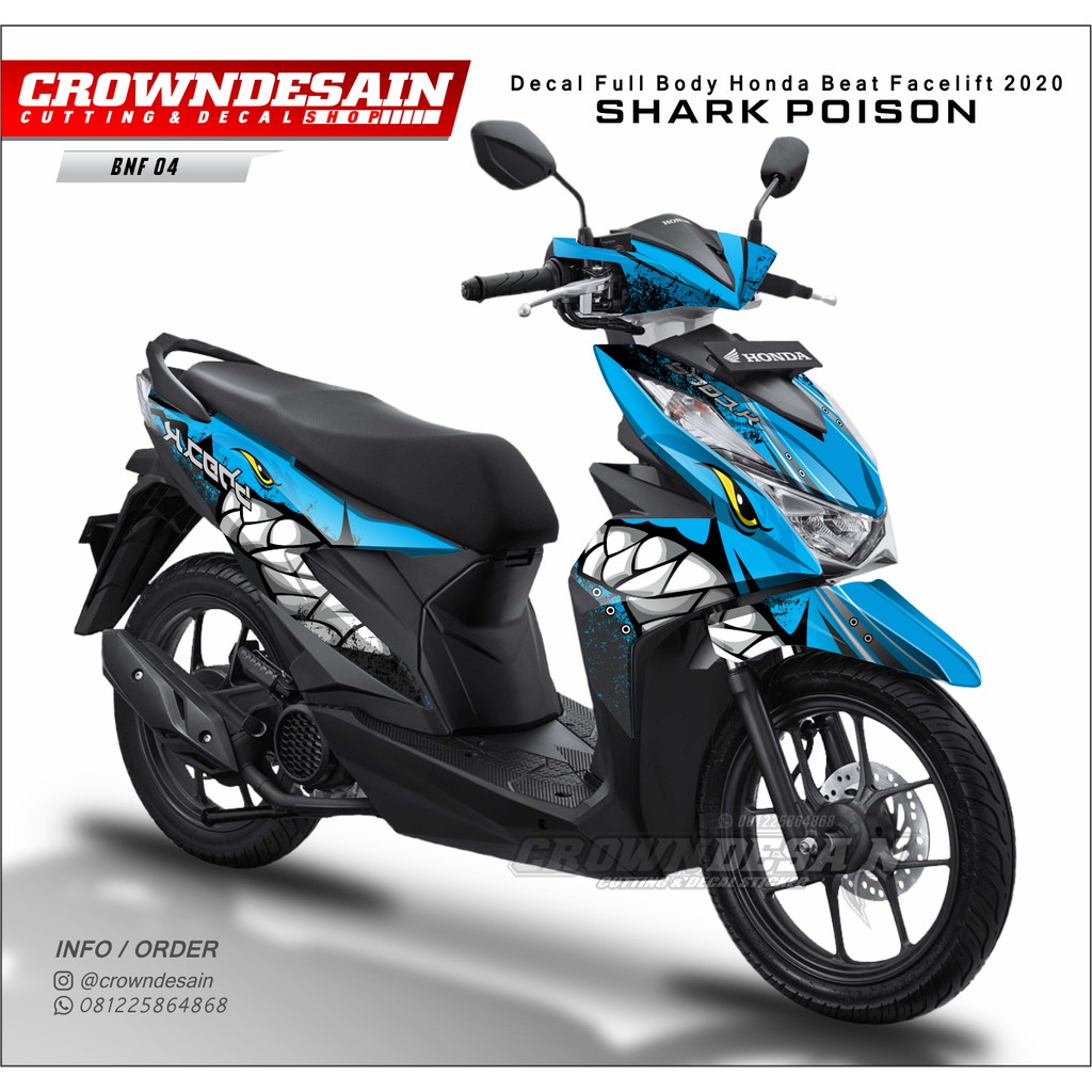 DECAL BEAT 2020 FACELIFT BIRU HIU FULLBODY Shopee Indonesia