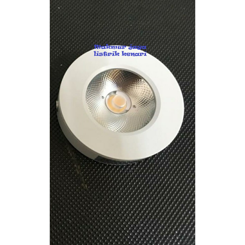 Downlight ob Outbow LED 5w body hitam Putih COB Warm White