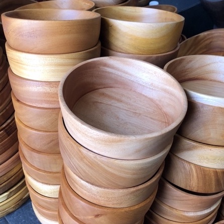 Mangkuk Kayu 14cm Mangkok Kayu Mahoni 14cm