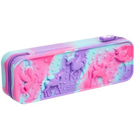 

New Produk !! Smiggle Pencil Case Silicone Swirl Pink Ungu - Pencil Case Smiggle Ori
