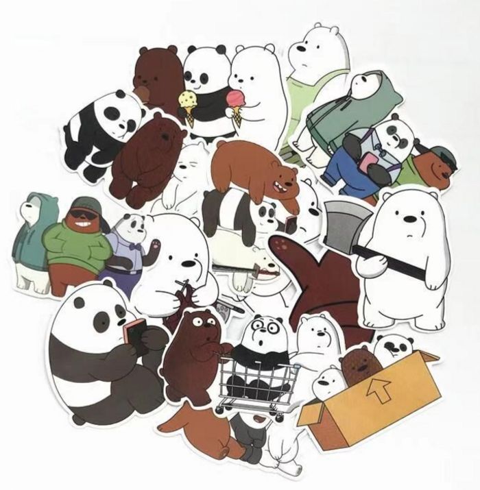 

Sticker Stiker We Bare Bears Animasi Kartun Cartoon Anak Beruang Lucu