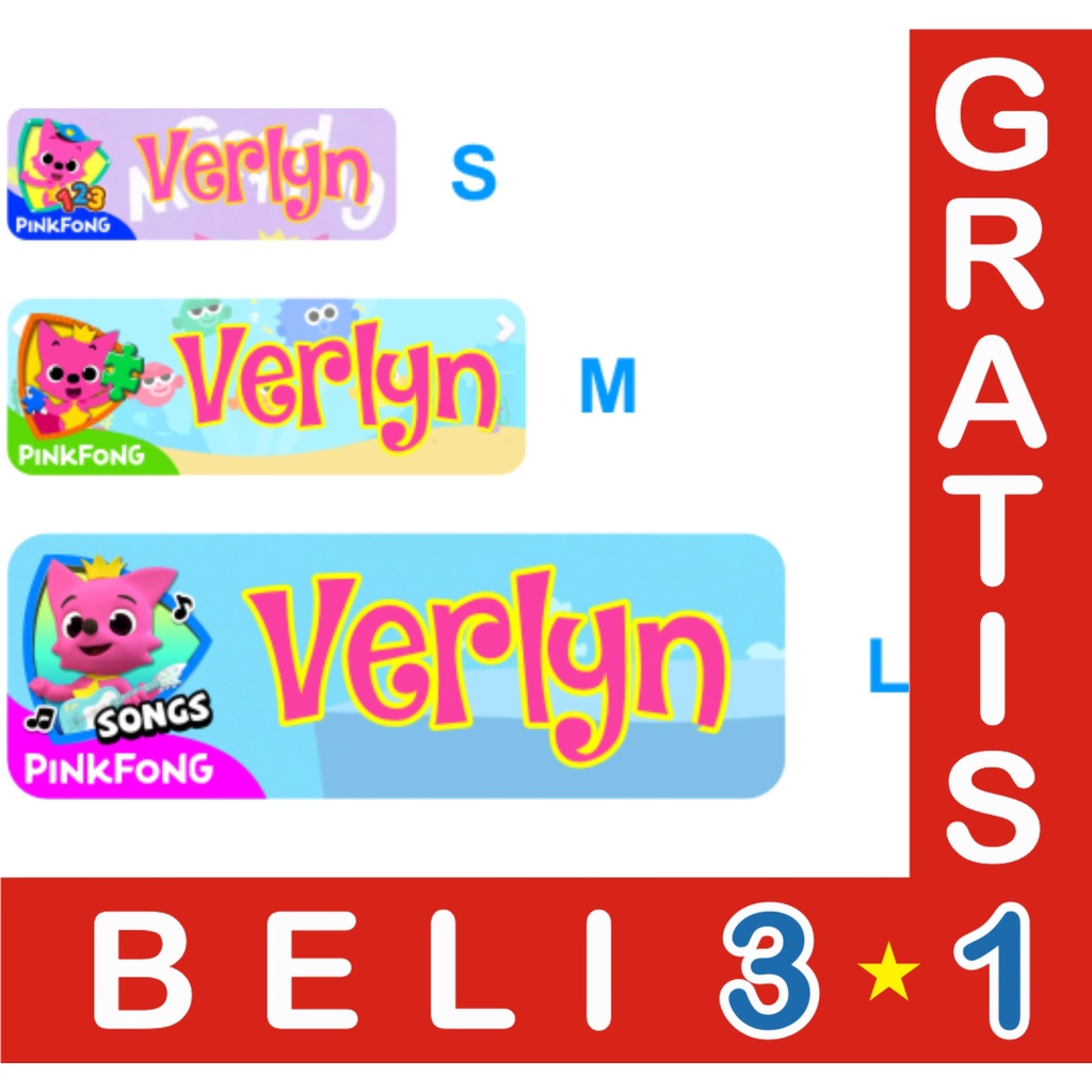 

STIKER LABEL NAMA WATERPROOF BASIC PINK FONG
