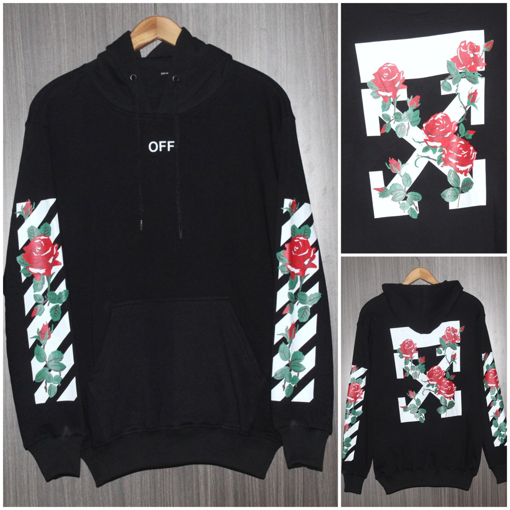 OFF WHITE ROSE Jaket Sweater Hoodie Pullover