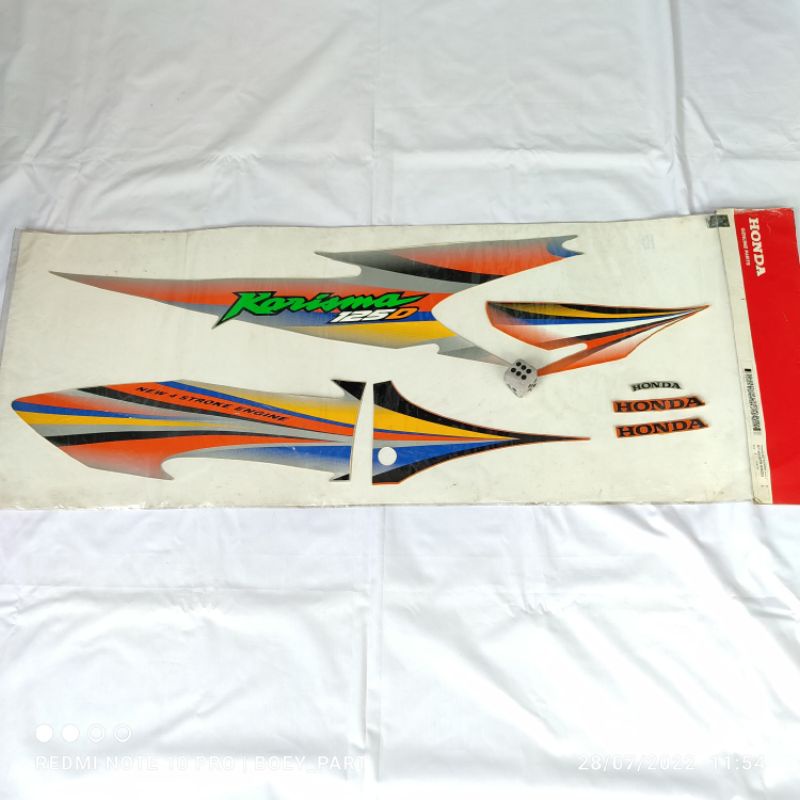 Striping sticker stiker Honda kharisma karisma silver orange 2003 2004 original ahm nos