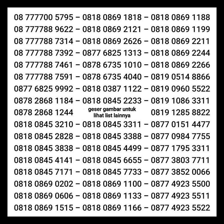 Nomor Cantik Xl Axis Kartu Perdana 10 Nomer 11 Angka 12 Digit Kode 1115