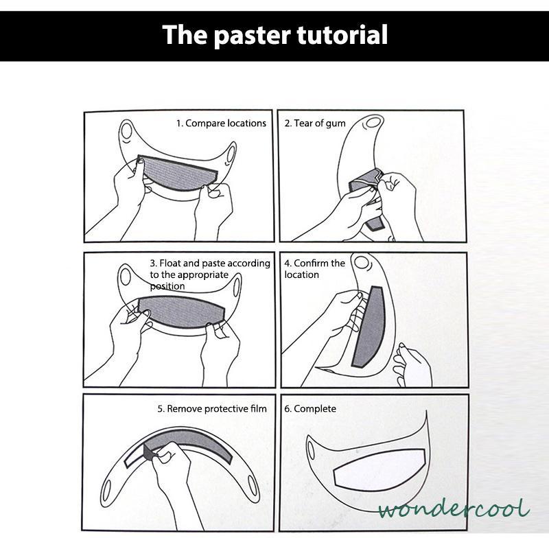 Tongkat Transparansi Tinggi Di Luar Helm Sepeda Motor Tahan Hujan Film Anti-kabut Instalasi Sederhana Mengemudi Aman-Won