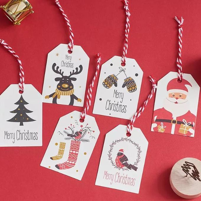 

cE9Code Label Kartu Mini Ucapan Natal Hang Tag Christmas Gift(Y7R5) (Kekinian)