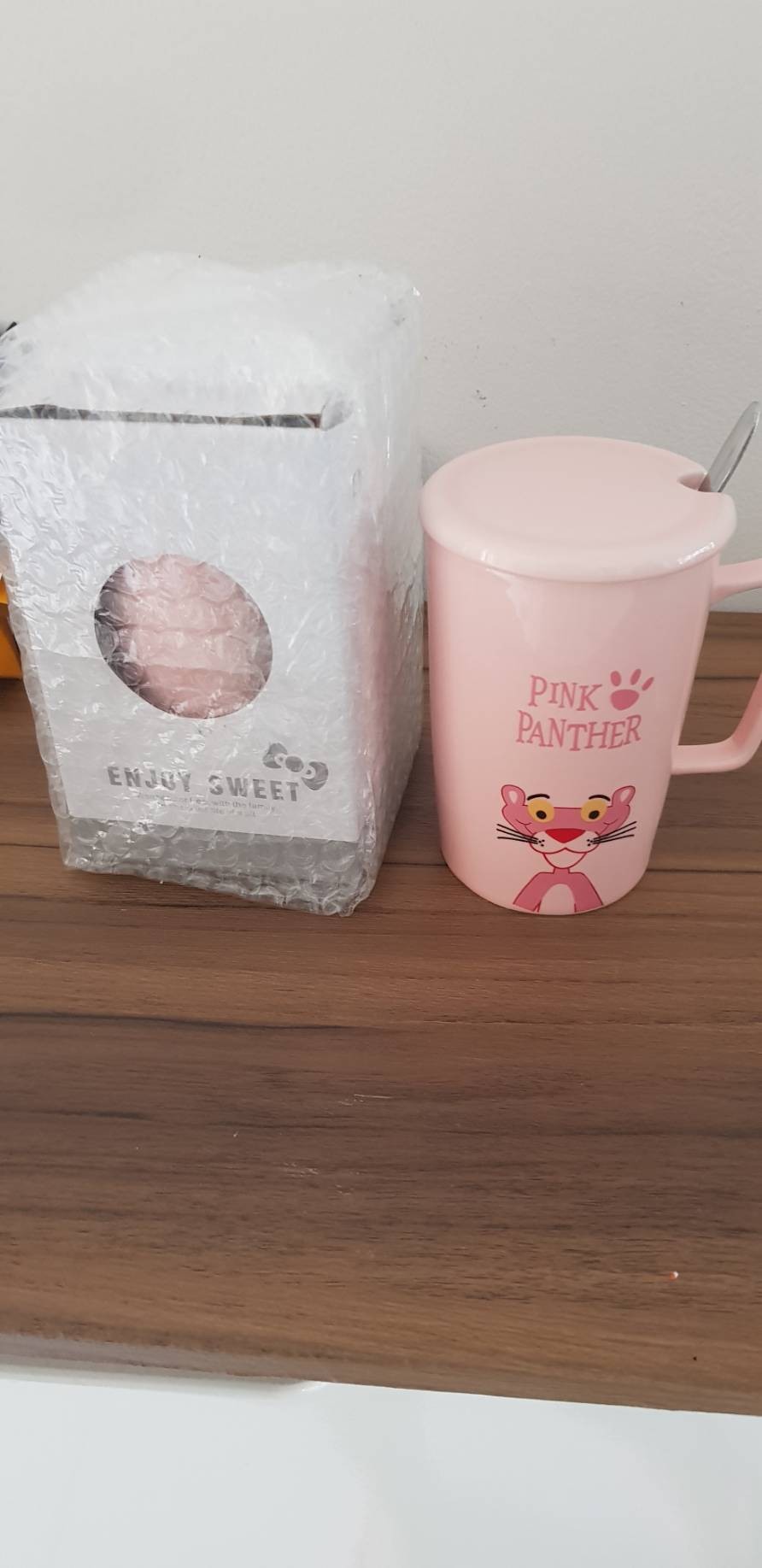 Gelas Keramik / Ceramic Motif Pink Panther P X L X T = 7cm X 7cm X 13cm Hd3034