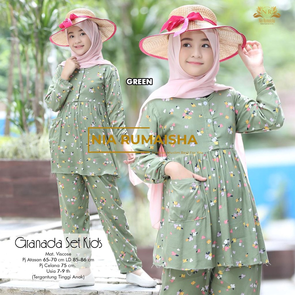 Baju Setelan Anak Perempuan Umur 7- 9 Tahun / One Set Anak Perempuan Motif / Setelan Anak Perempuan 