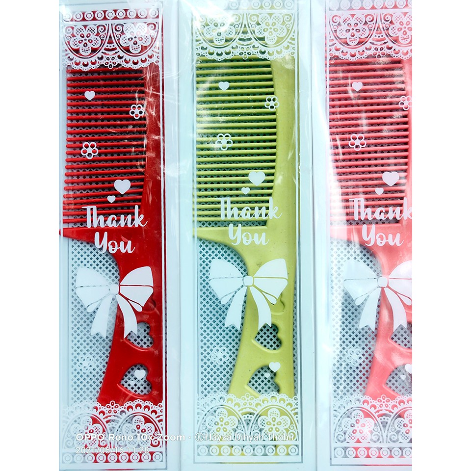 50 PCS Souvenir Sisir Lobang 3 Kecil/ Sisir Mini Kemas Mika