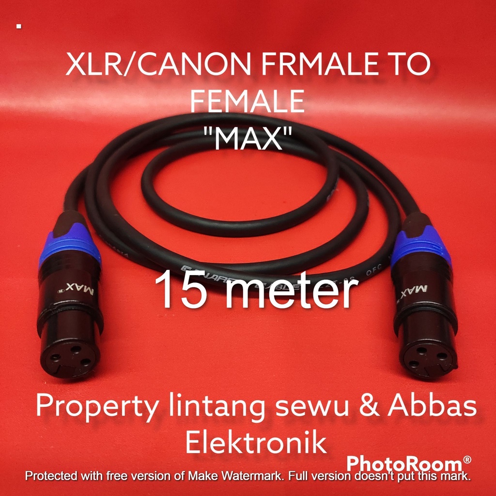 KABEL JEK XLR CANON FEMALE MAX TO FEMALE MAX 15 METER