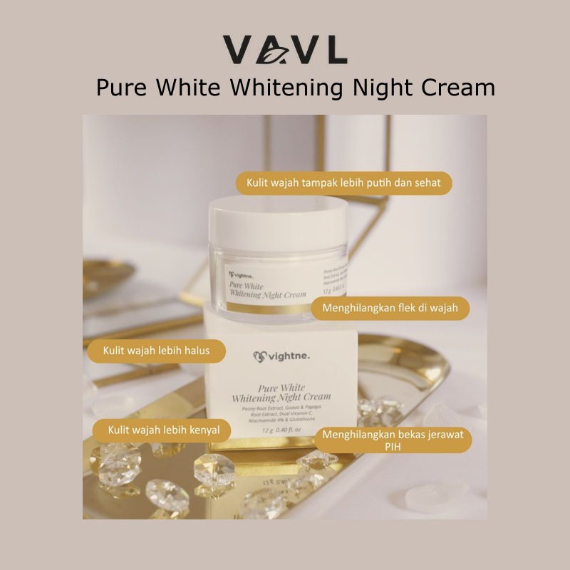 [BPOM] VAVL PURE WHITE BRIGHTENING FACE WASH/ GLOWING SERUM/ NIGHT CREAM