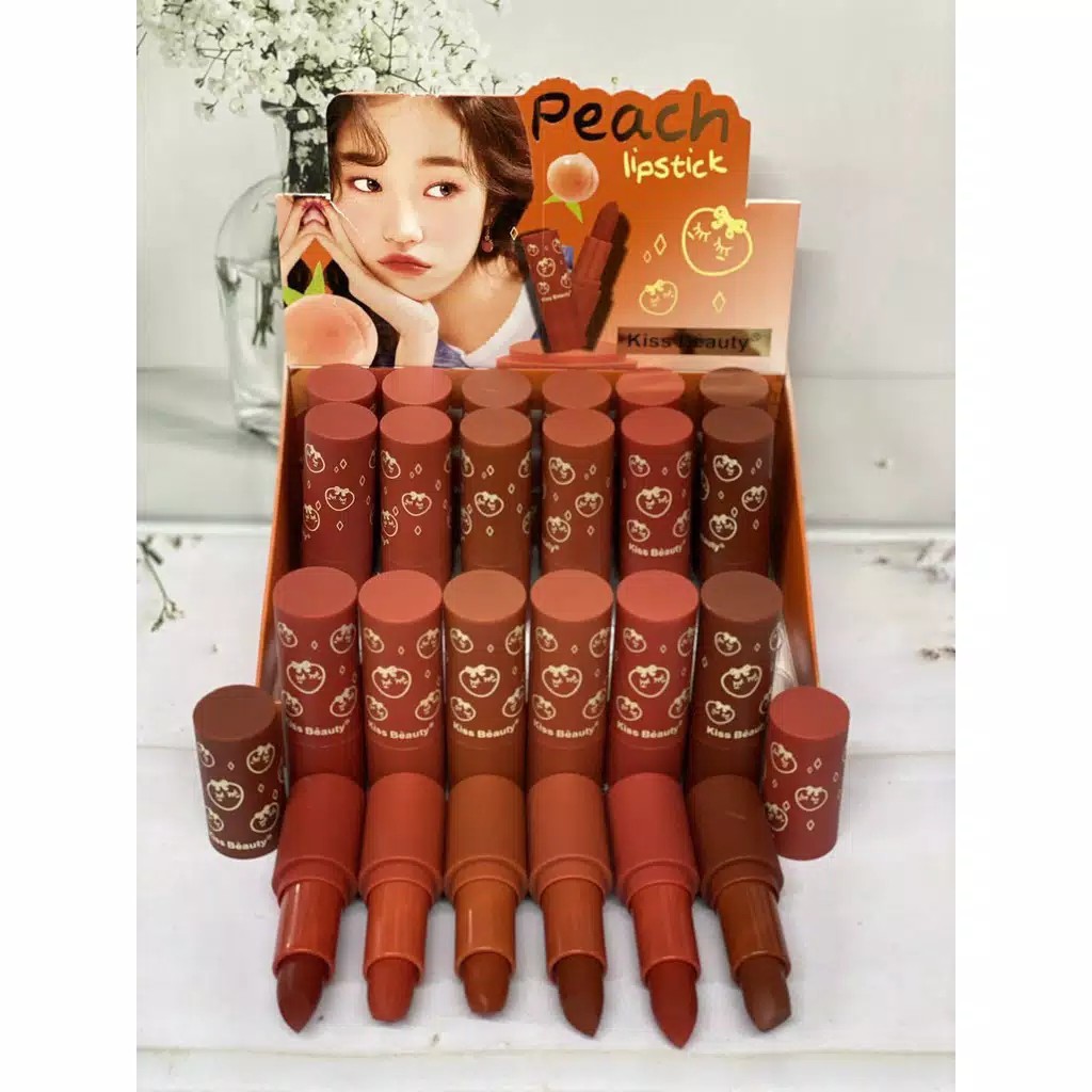 (CYBER) COD [Per Satuan] Lipstick Putar Kiss Beauty Peach Lip Stick 35804 TERMURAH