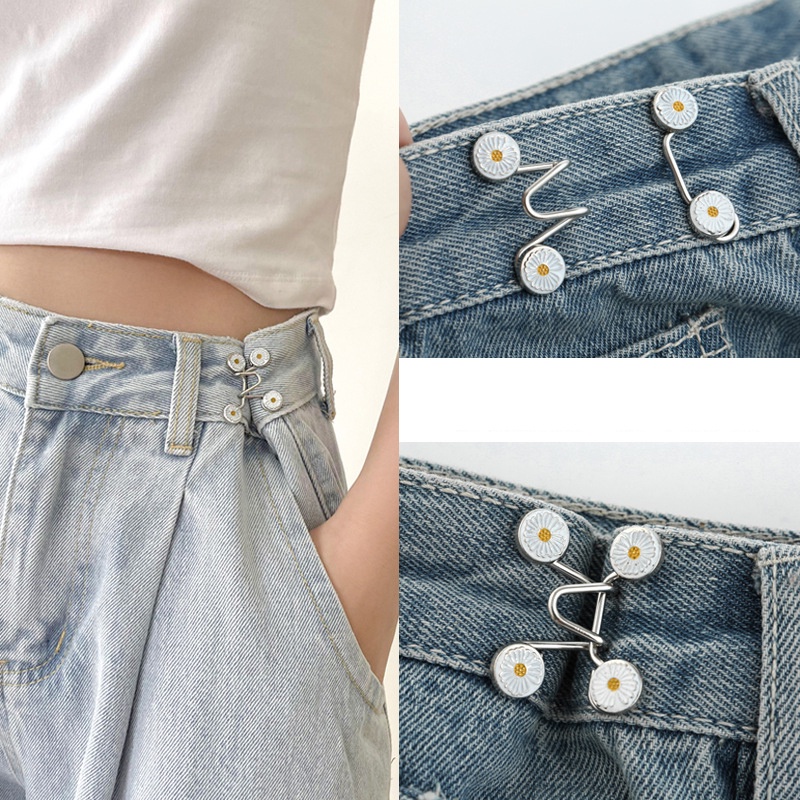 Ikat Pinggang Kancing Tersembunyi Adjustable Dapat Dilepas Untuk Celana Jeans