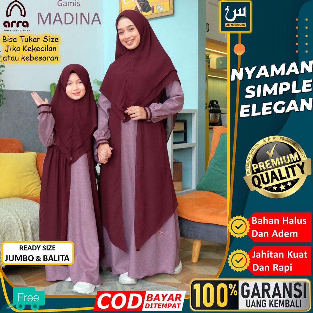 Baju Setelan Muslim Gamis Seragam Lebaran Pengajian Hijab Couple Kapelan Keluarga Ibu Menyusui Dan A