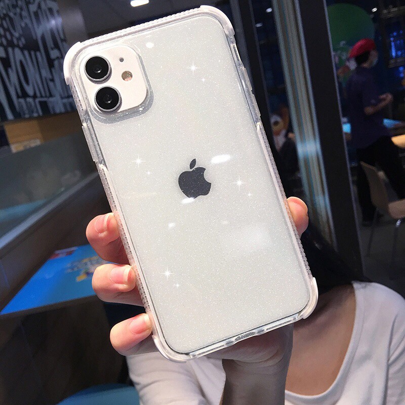 Glitter Anti-drop Phone Case iPhone 12 Pro Max 11 Pro Max X XR XS MAX 7 8 Plus Transparent Soft TPU Shining Back Cover-7