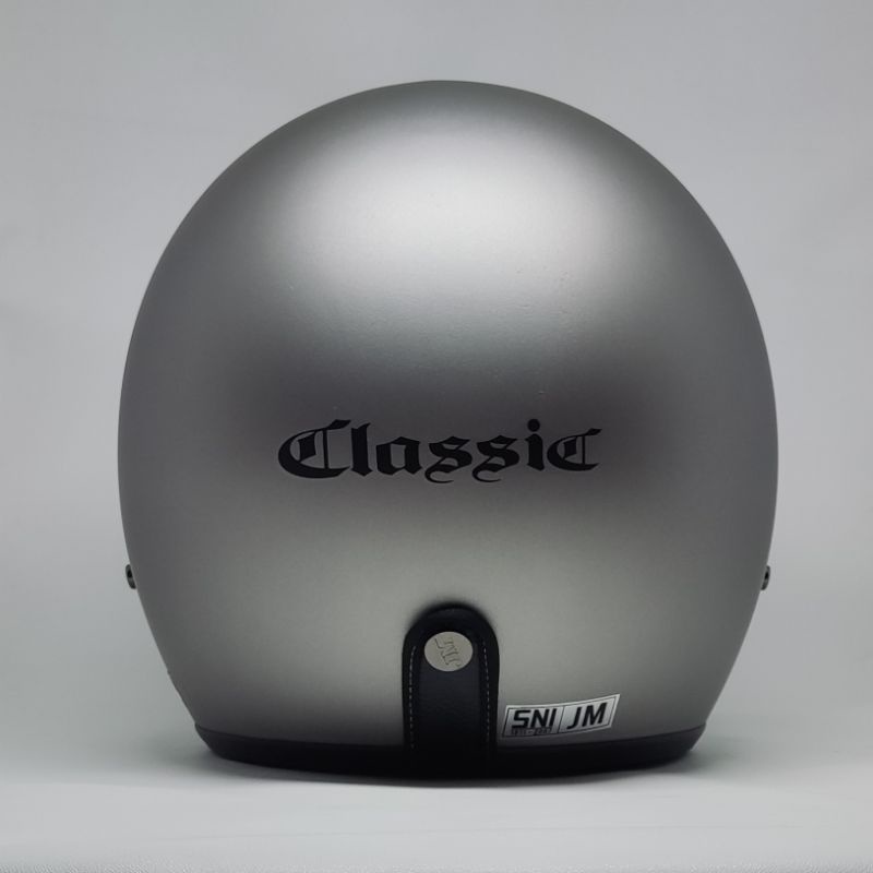 HELM BOGO DEWASA POLOS CLASSIC JM08 ORIGINAL RETRO FULL LEHER HELM CEWEK COWOK PRIA WANITA HELM BERKUALITAS