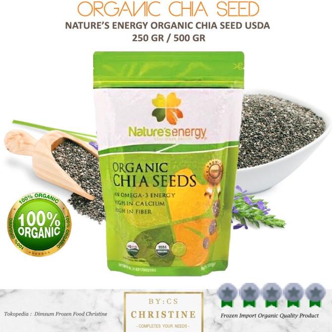 

CHIA SEED NATURES ENERY ORGANIC WHITE BLACK CHIA SEED USDA CHIA 250 GR